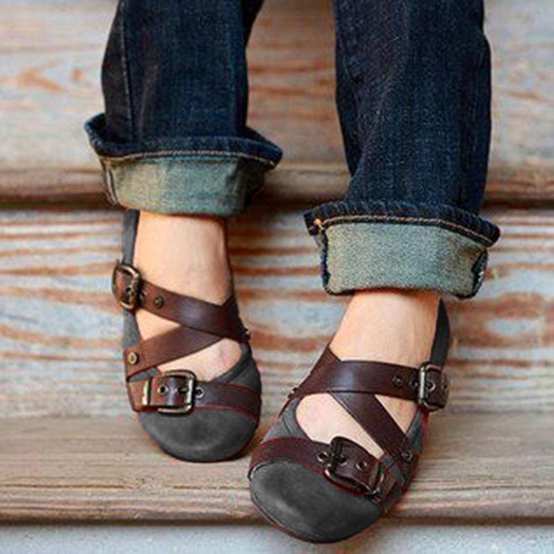 Buckle Strap Casual Flats Loafers Sandals Pavacat