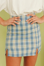 Cara Plaid Bodycon Split Skirt - Pavacat