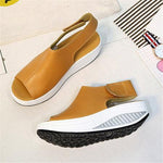 Casual Microfiber Leather Wedge Heel Magic Tape Sandals Shoes - Pavacat