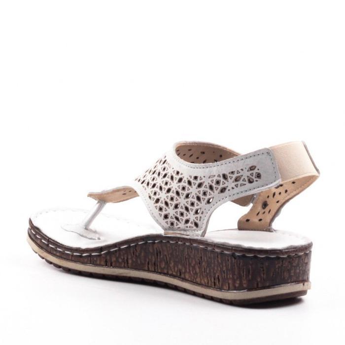 Casual Summer Thong Hollow Out Slingback Wedge Sandals - Pavacat