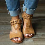 Chic Adjustable Buckle Pu Sandals - Pavacat