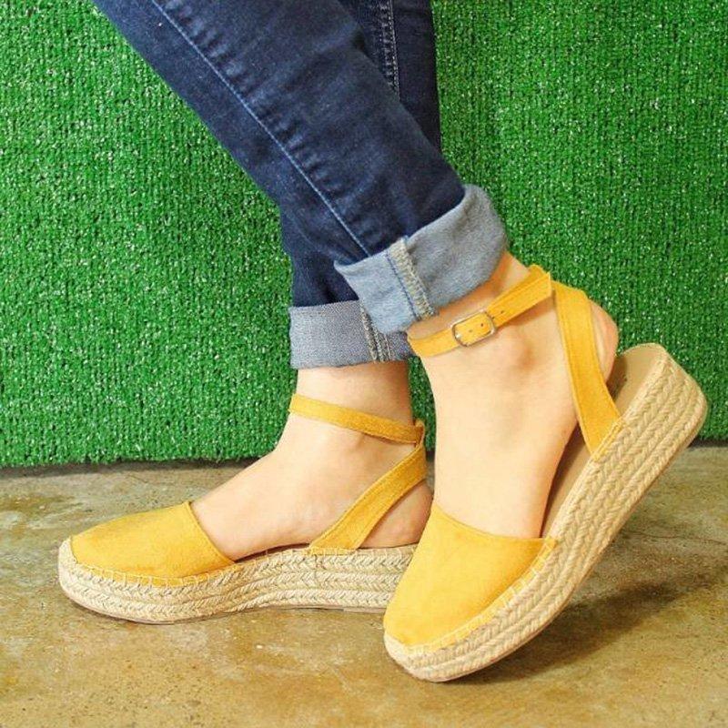 Classic Espadrille Sandals Platform Buckle Strap Sandals Loafers & Flats Pavacat