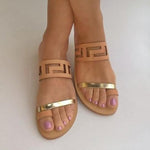 Color Block Flat Peep Toe Casual Slippers - Pavacat