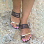 Color Block Flat Peep Toe Casual Slippers - Pavacat