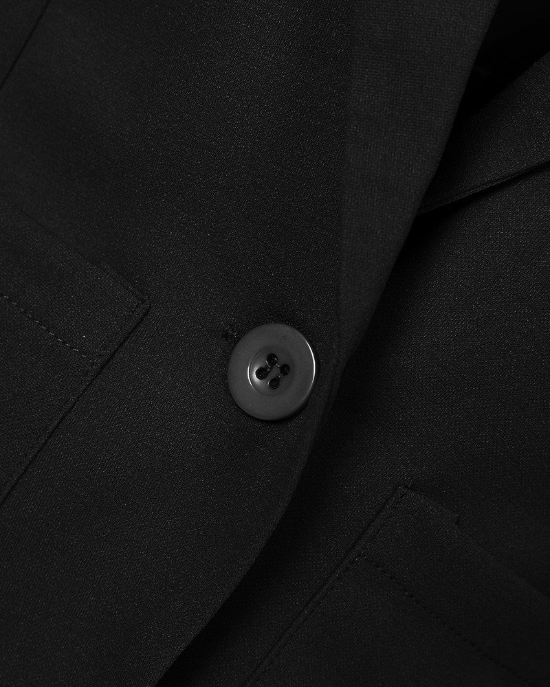 Ensemble blazer à col revers et pantalon à cordon de serrage