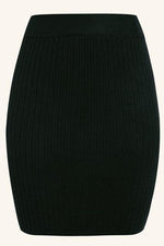 Elastic Band Knitted Ribbed Straight Skirt - Pavacat