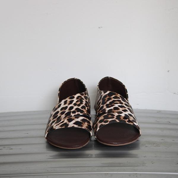 Fashion Casual Fish Toe Flat Sandals Sandals Pavacat US5.5(LABEL SIZE 35) Leopard