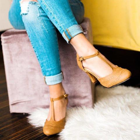 Fashion Summer Buckle Stiletto Heel Sandals - Pavacat