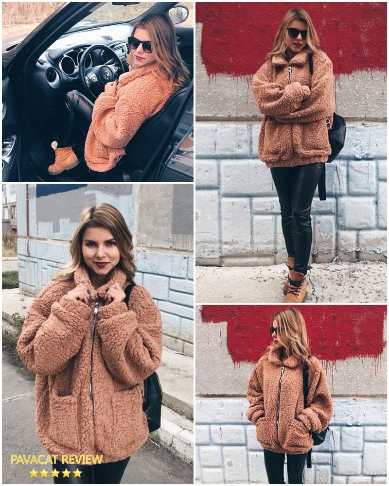 Faux Lambswool Oversized Coat Coat Aliexpress