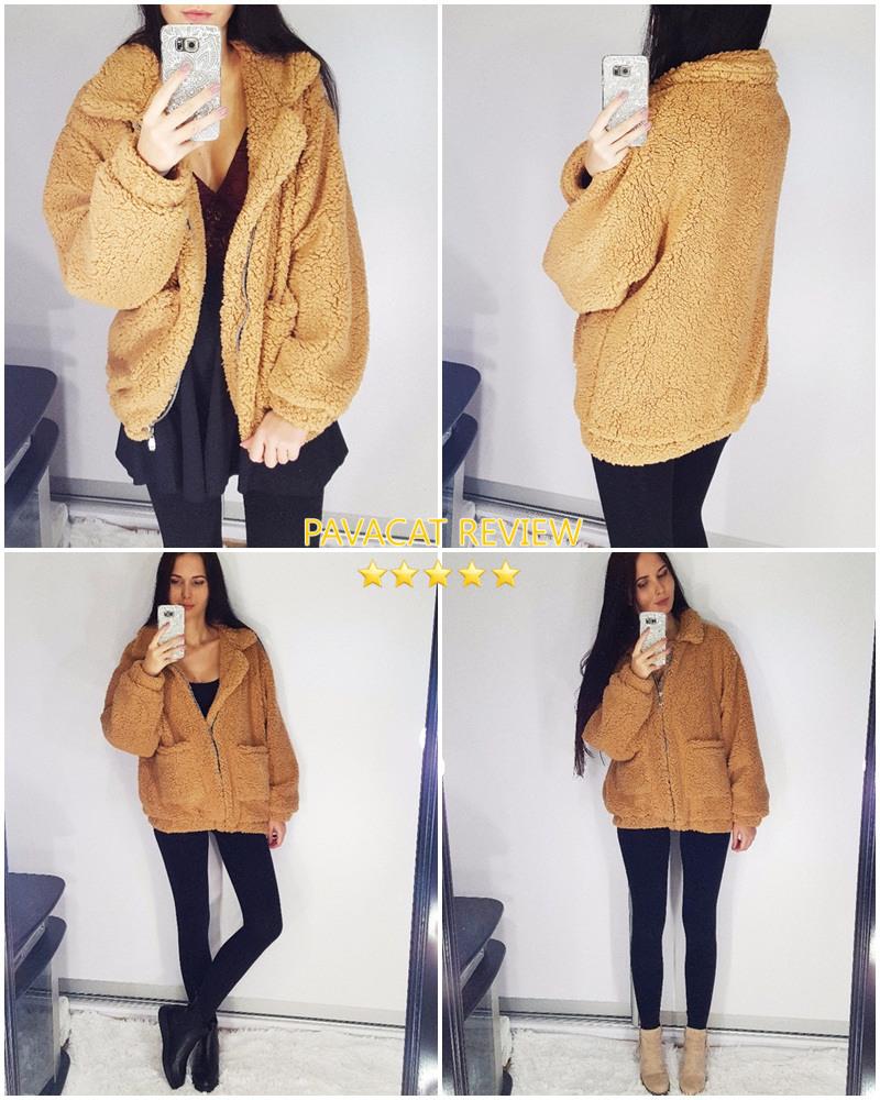 Faux Lambswool Oversized Coat Coat Aliexpress