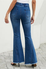 Flared Trousers with High Waist and Knee Holes Pants 5201906151552