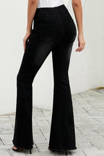 Flared Trousers with High Waist and Knee Holes Pants 5201906151552