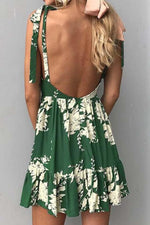 Bohemia Ebullient Deep V Mini Dress Dress chicnico