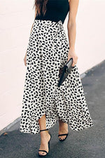 High Waist Tie Split Leopard Skirt - Pavacat