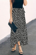 High Waist Tie Split Leopard Skirt - Pavacat