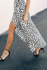 High Waist Tie Split Leopard Skirt - Pavacat