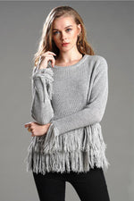 Joyful Tassels Knit Sweater Pullover MUYUAN