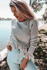 Joyful Tassels Knit Sweater Pullover MUYUAN
