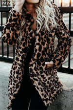 Leopard Artificial Fur Long Cardigan Coat VICI
