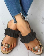 Pineapple Pearl Flat Toe Beach Sandals - Pavacat