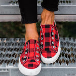 Plaid Canvas Vulcanized Sneakers - Pavacat
