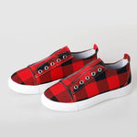 Plaid Canvas Vulcanized Sneakers - Pavacat