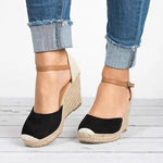 Plus Size Wedges Ankle Strap Espadrilles Wedges Sandals Sandals Pavacat