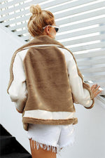 Plush Faux Fur Zipper Jacket Coat Simplee