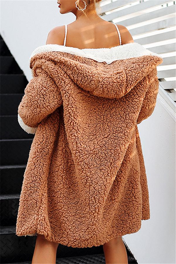 Reversible Faux Lambswool Thick Jacket Coat Simplee