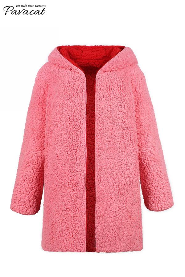 Reversible Faux Lambswool Thick Jacket Coat Simplee