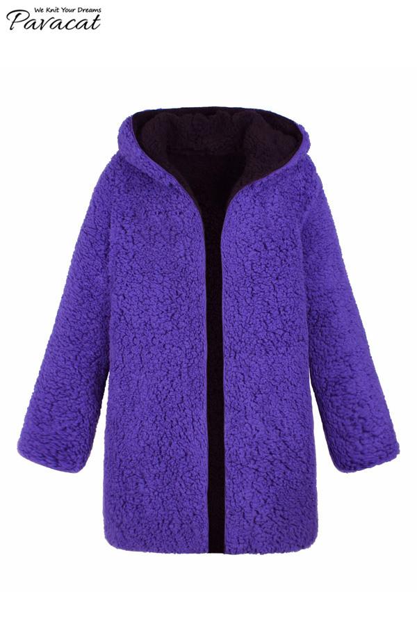 Reversible Faux Lambswool Thick Jacket Coat Simplee