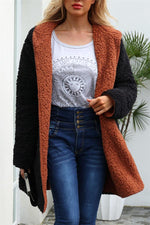 Reversible Faux Lambswool Thick Jacket - Purple/Black Coat Simplee S Black