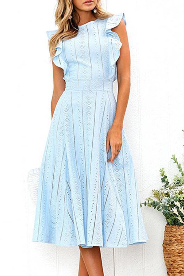 Pink Flounce Braced Bodycon Mini Dress Dress chicnico