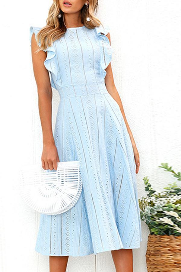 Pink Flounce Braced Bodycon Mini Dress Dress chicnico