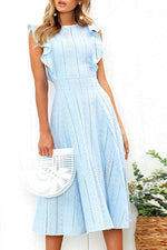 Pink Flounce Braced Bodycon Mini Dress Dress chicnico