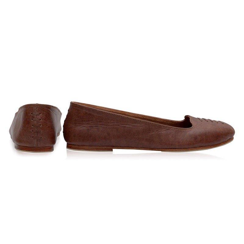 Solid Split Flat Heel Slip On Loafers - Pavacat