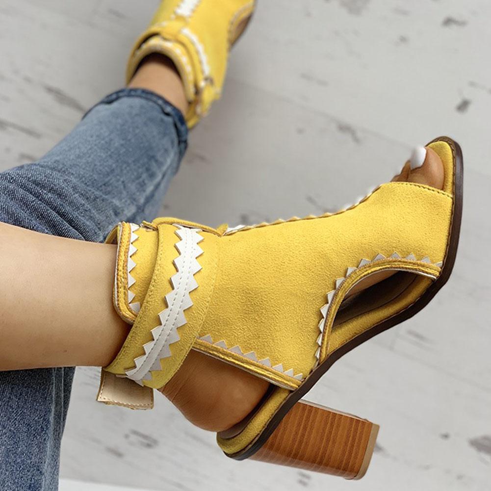 Square Heels Buckle Strap Gladiator Sandals - Pavacat