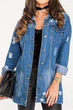 Streetwear Frayed Denim Jacket Jacket 5201812151605