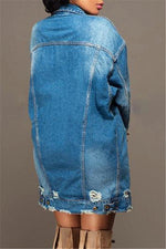 Streetwear Frayed Denim Jacket Jacket 5201812151605