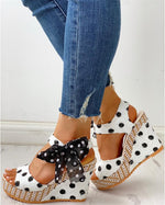 Sweet Polka Dot Leisure Wedges Sandals - Pavacat