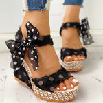 Sweet Polka Dot Leisure Wedges Sandals - Pavacat