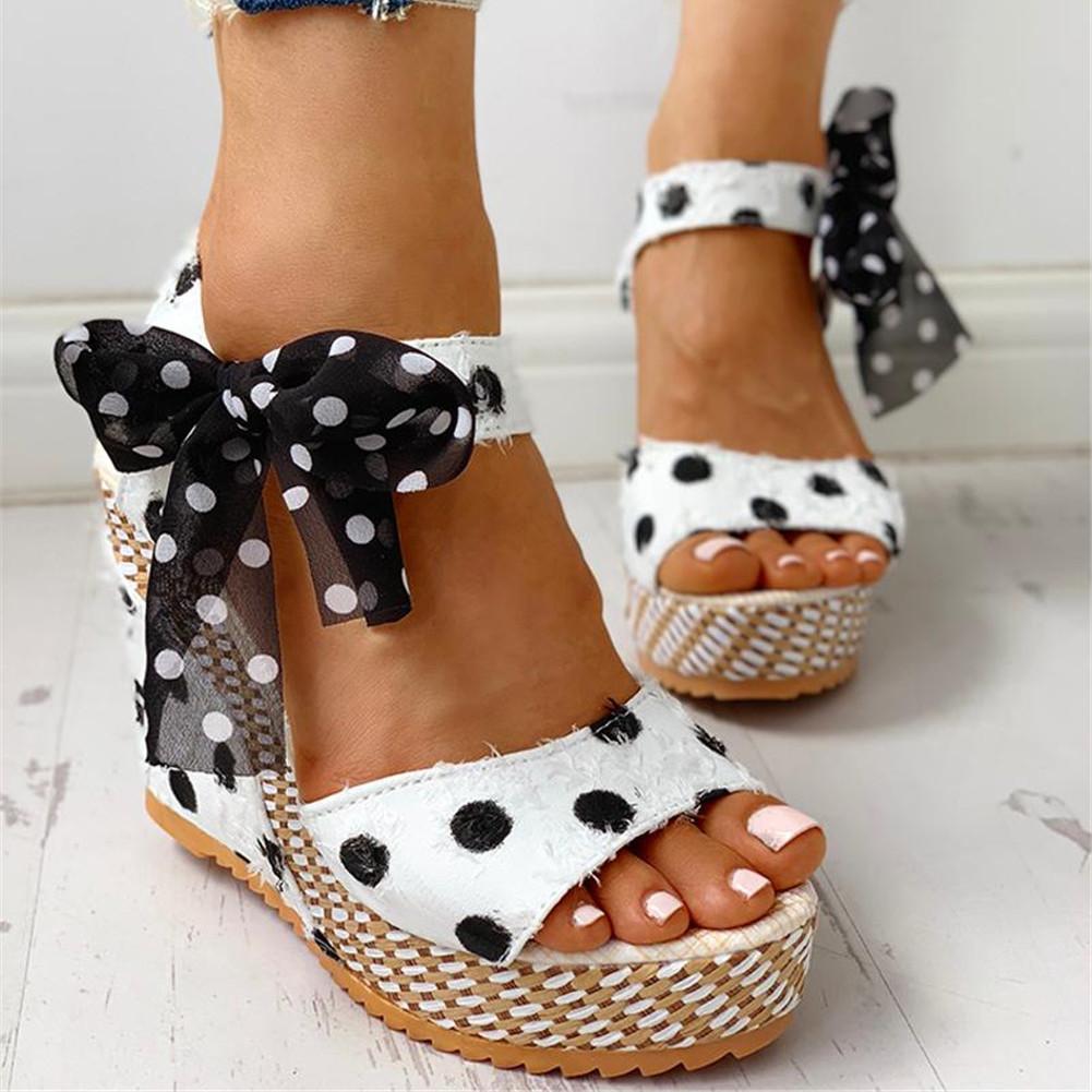 Sweet Polka Dot Leisure Wedges Sandals - Pavacat