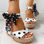 Sweet Polka Dot Leisure Wedges Sandals - Pavacat
