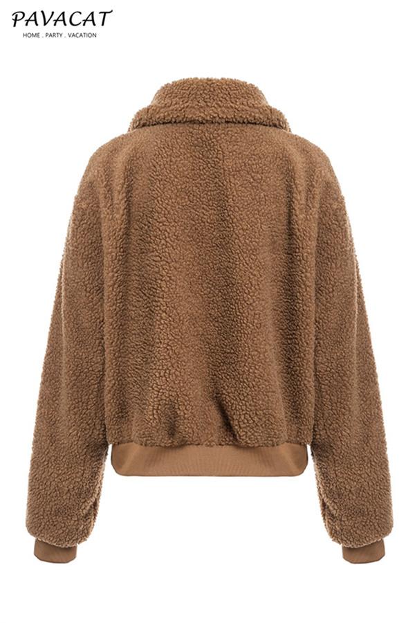 Teddy Bear Furry Faux Fur Jacket Coat Simplee