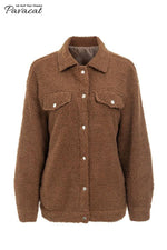 Trendy Furry Lamb Wool Fur Coat Coat Simplee S Brown