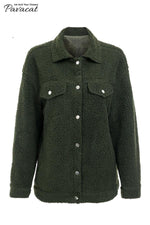 Trendy Furry Lamb Wool Fur Coat - Pink Coat Simplee