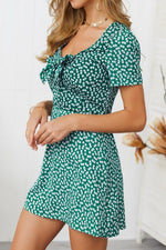 V Neck Bowknot Short-sleeved Dress - Pavacat
