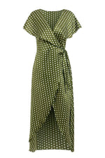 Vintage Dots Print Satin Summer Dress - Pavacat