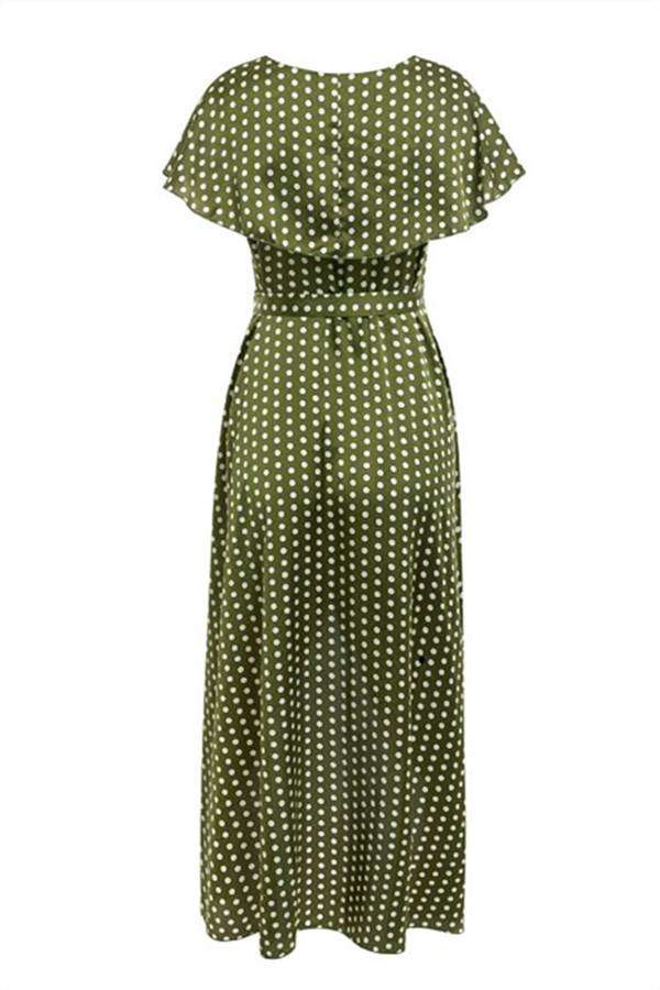 Vintage Dots Print Satin Summer Dress - Pavacat