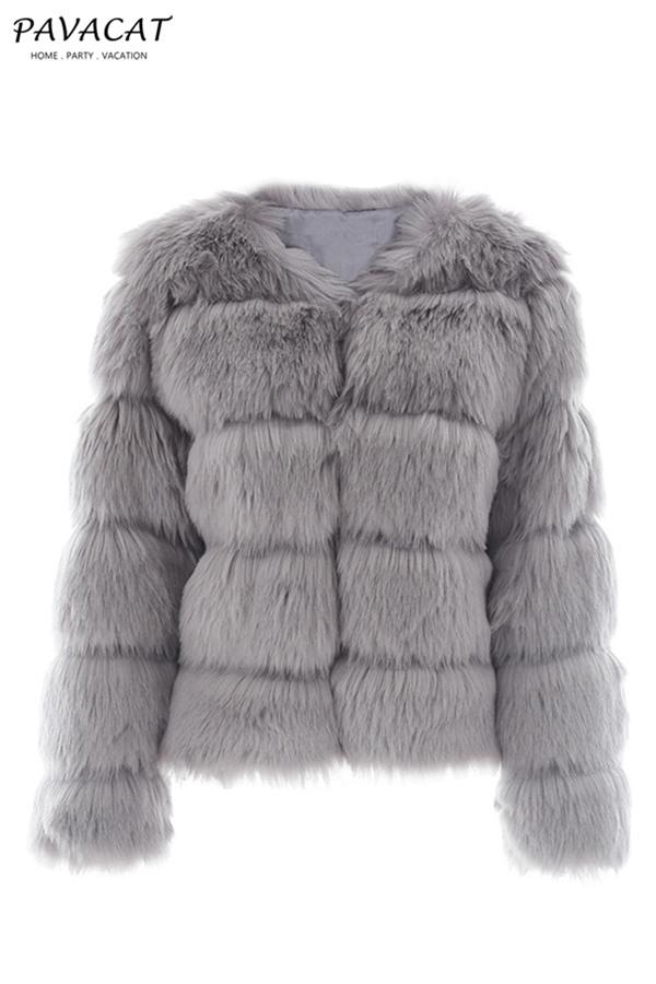 Vintage Fluffy Faux Fur Coat Coat Simplee
